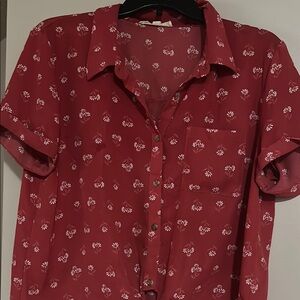 Brick color  Floral juniors shirt from Macys